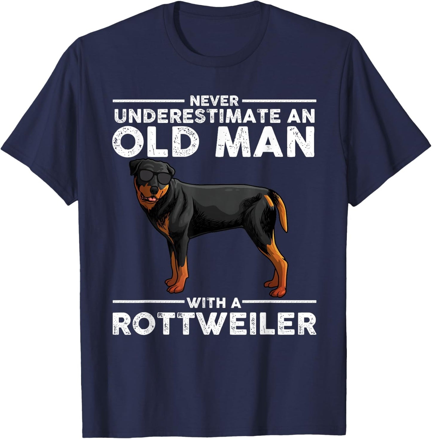 Funny Rottweiler Designs Dad Grandpa Rottie Lovers Small T-Shirt - T-Shirt | Navy