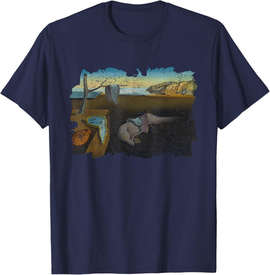 The Persistence of Memory of Famous Painting T-Shirt - T-Shirt | Navy