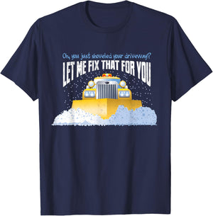 Funny Snow Plow Driver Shirt - Gift Snowplow Drivers T-Shirt - T-Shirt | Navy