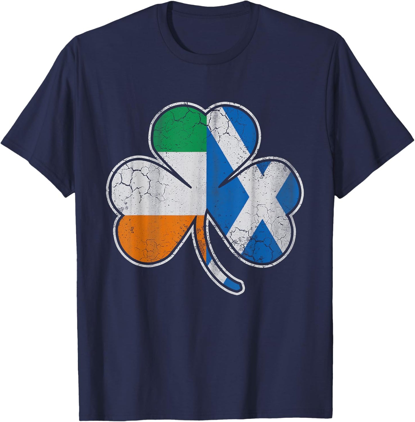 Scotch Irish Shamrock Scottish St Patricks Day T-Shirt - T-Shirt | Navy