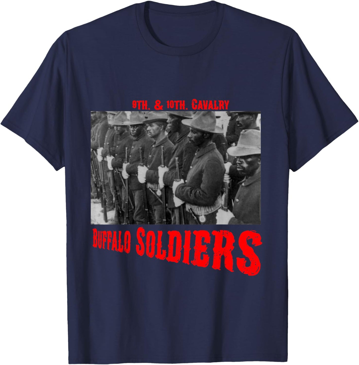The Real Buffalo Soldiers 9th & 10 Cavalry T-Shirt - T-Shirt | Navy