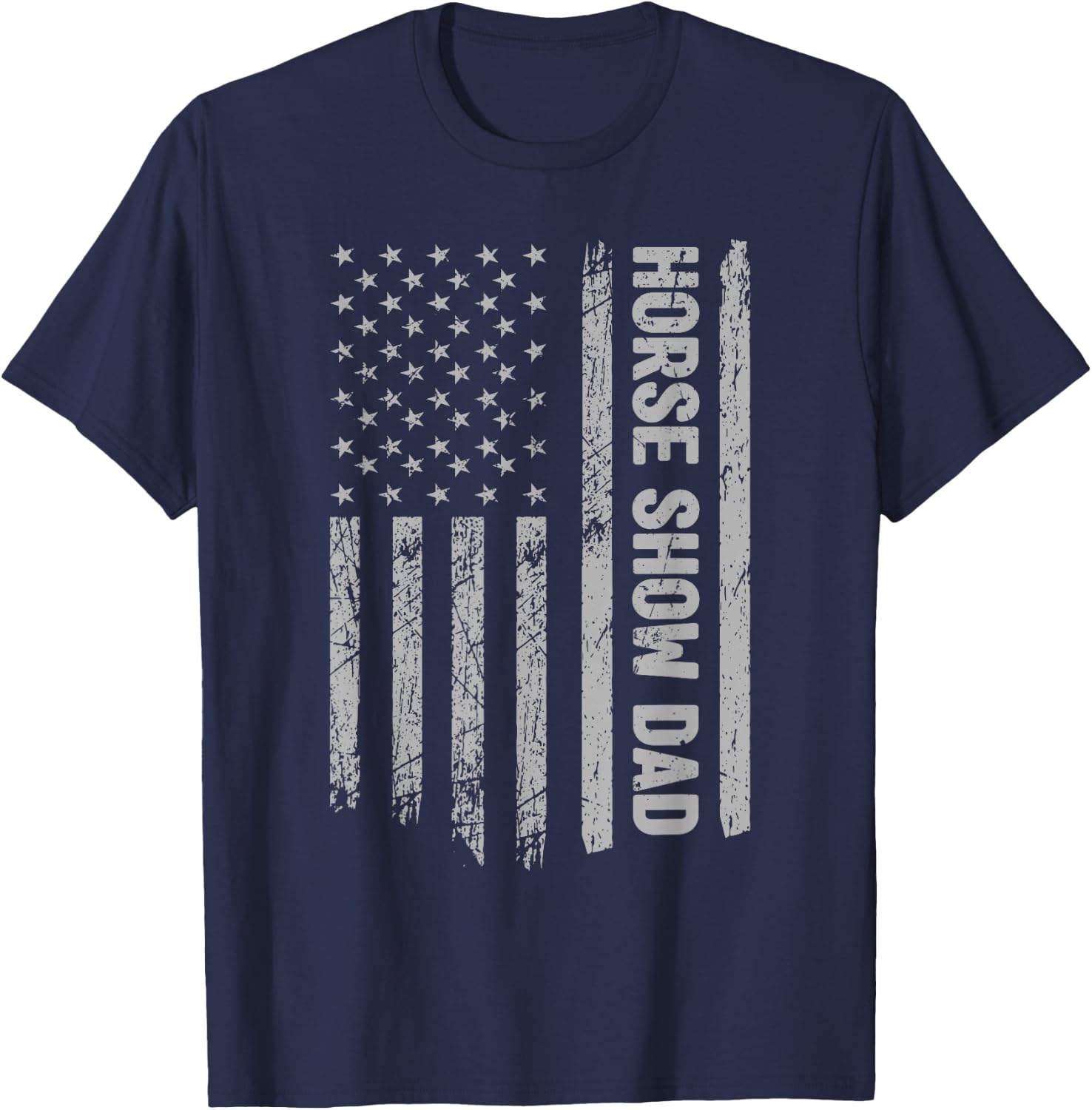 Funny Horse Show Dad America US Flag Patriot - Vintage T-Shirt - T-Shirt | Navy
