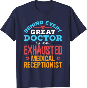 Medical Receptionist Secretary Front Office Squad Team T-Shirt - T-Shirt | Navy