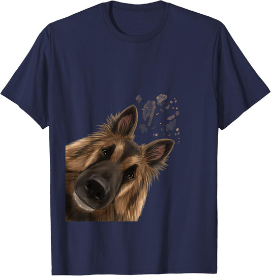 Funny Curious Belgian Shepherd Dog Tervuren T-Shirt - T-Shirt | Navy