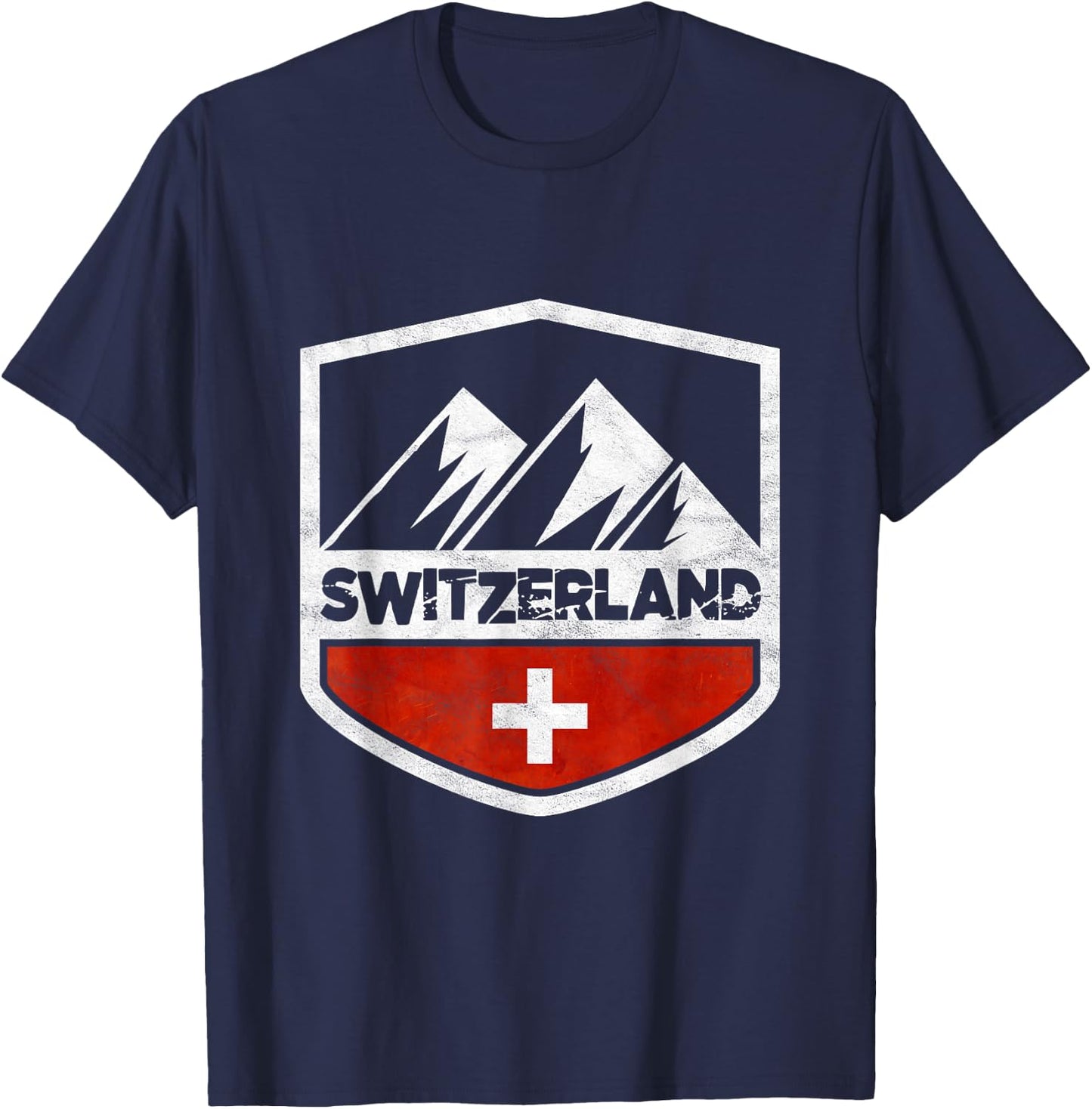 Switzerland Mountains T-Shirt - T-Shirt | Navy