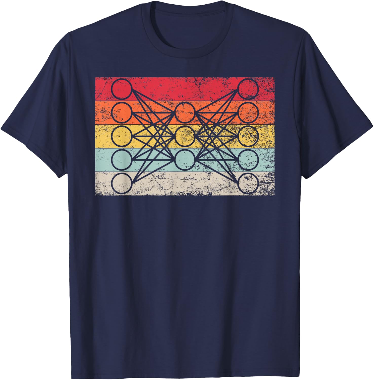 AUTOENCODER Neural Net AI Deep Learning Robot Vintage Style T-Shirt - T-Shirt | Navy