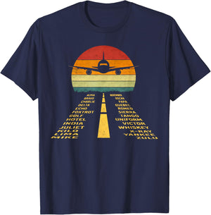 Phonetic Alphabet Airplane Pilot Gifts Women Kids T-Shirt - T-Shirt | Navy
