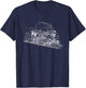Railroad Steam Train Locomotive Modern Train Engineering T-Shirt - T-Shirt | Navy