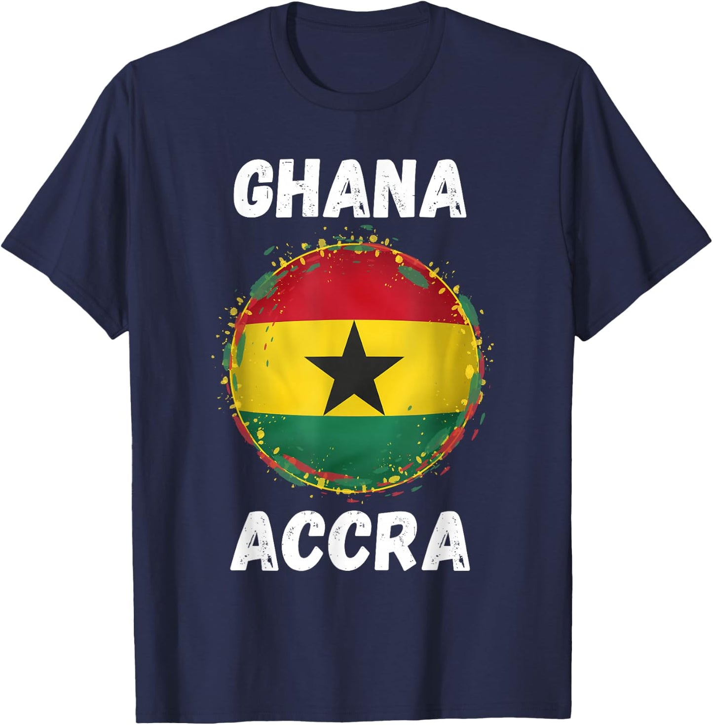 Accra Ghana Retro Vintage Ghanaian Flag Souvenirs T-Shirt - T-Shirt | Navy