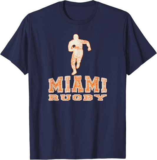 Vintage Miami FL Rugby Shirt T-Shirt - T-Shirt | Navy