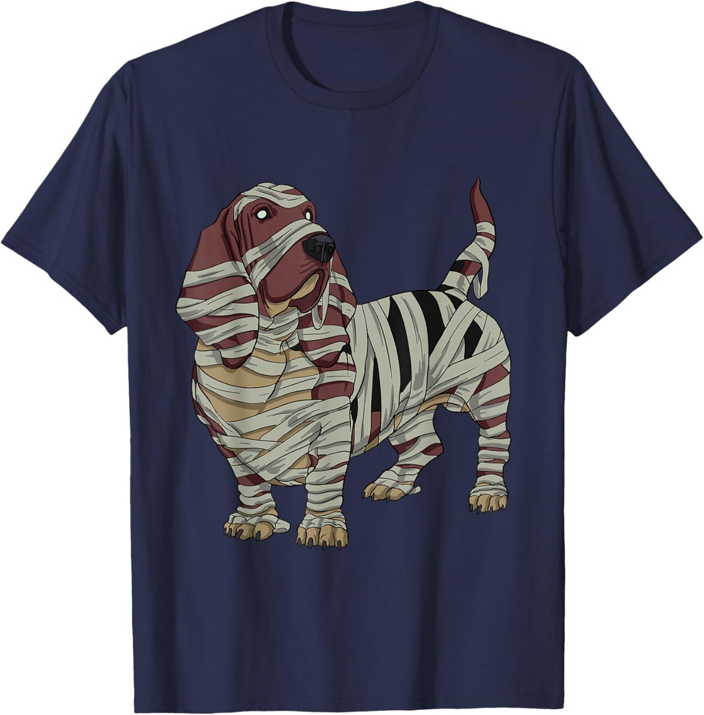 Basset Hound Dog Mummy Halloween Costume Dog Lovers T-Shirt - T-Shirt | Navy