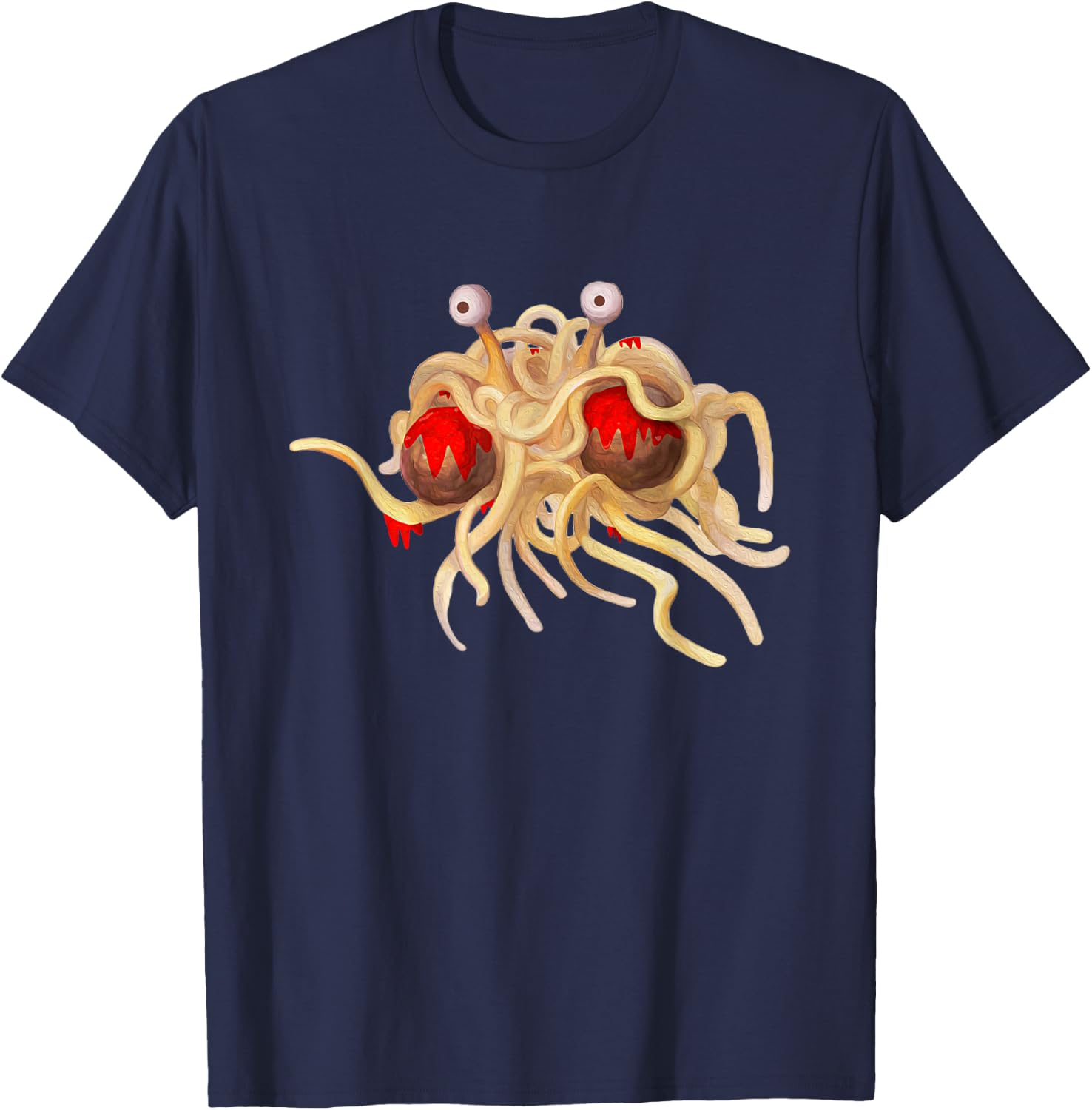FSM - Flying Spaghetti Monster - Funny Pastafarian Atheist T-Shirt - T-Shirt | Navy