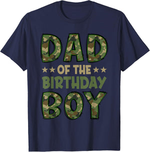 Dad of The Birthday Boy Camo Family Group Matching T-Shirt - T-Shirt | Navy