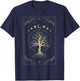 Magical Sacred Tree With Celestial Moon Phase And Star T-Shirt - T-Shirt | Navy