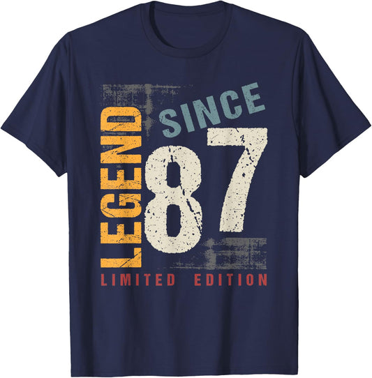 36 Years Old Vintage 1987 36th Birthday Decoration Men Women T-Shirt - T-Shirt | Navy
