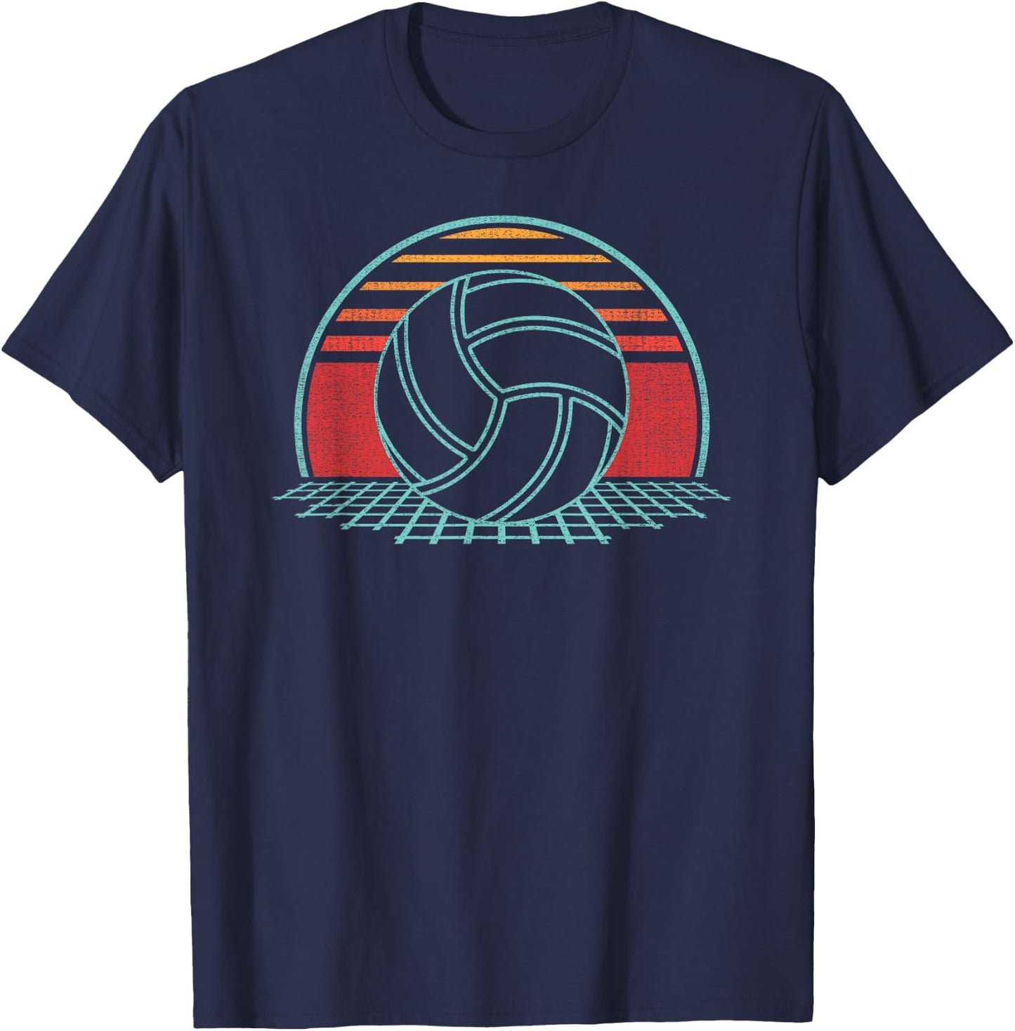 Volleyball Lover Retro Vintage 80s Style Player T-Shirt - T-Shirt | Navy