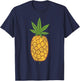 Pineapple Weed Cannabis Funny Marijuana 420 THC Stoner Gift T-Shirt - T-Shirt | Navy