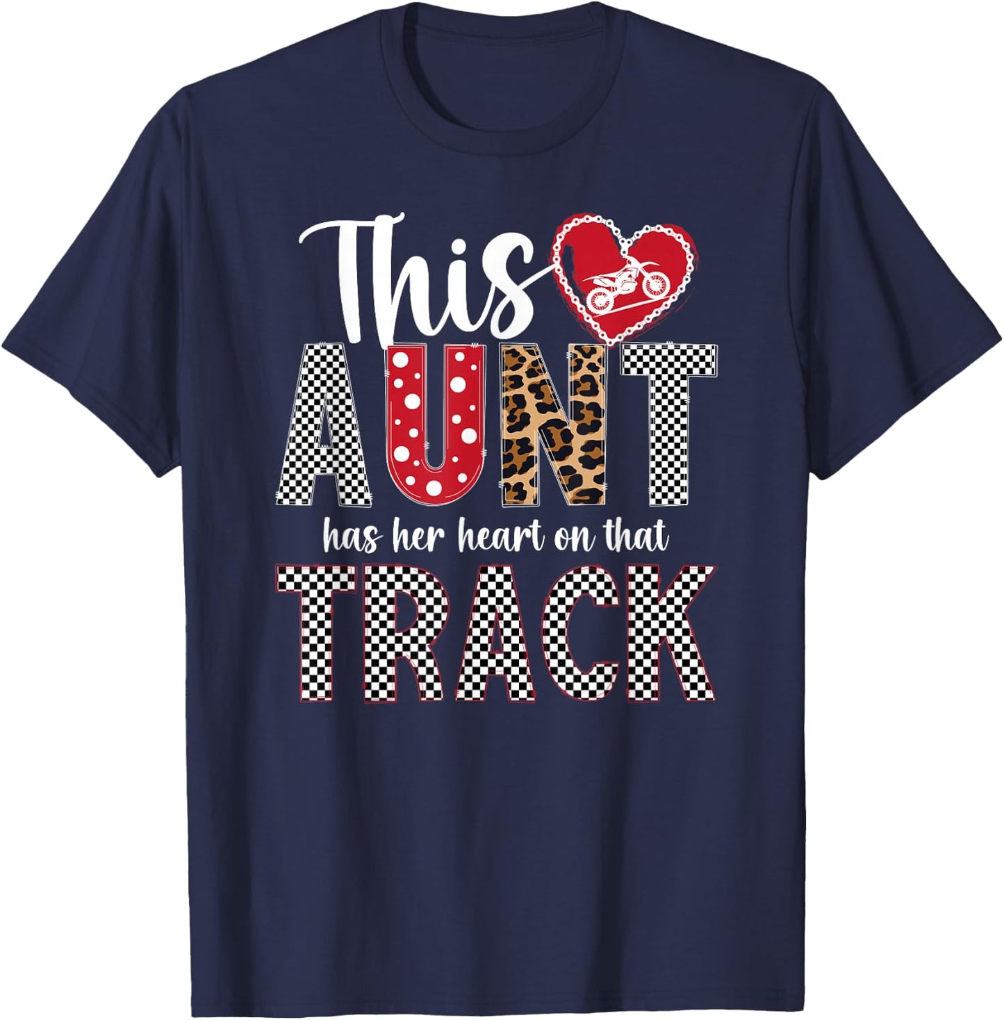 On That Track Motocross Aunt Motocross Rider Auntie T-Shirt - T-Shirt | Navy
