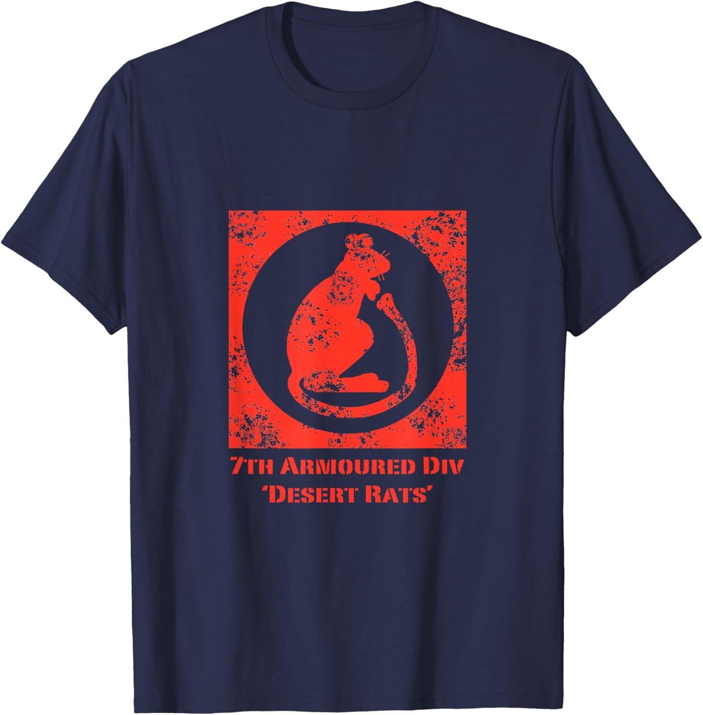 British 7th Armoured Division "Desert Rats" (Distressed) T-Shirt - T-Shirt | Navy