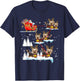 Funny Yorkie Christmas Pajama Santa Reindeer T-Shirt - T-Shirt | Navy