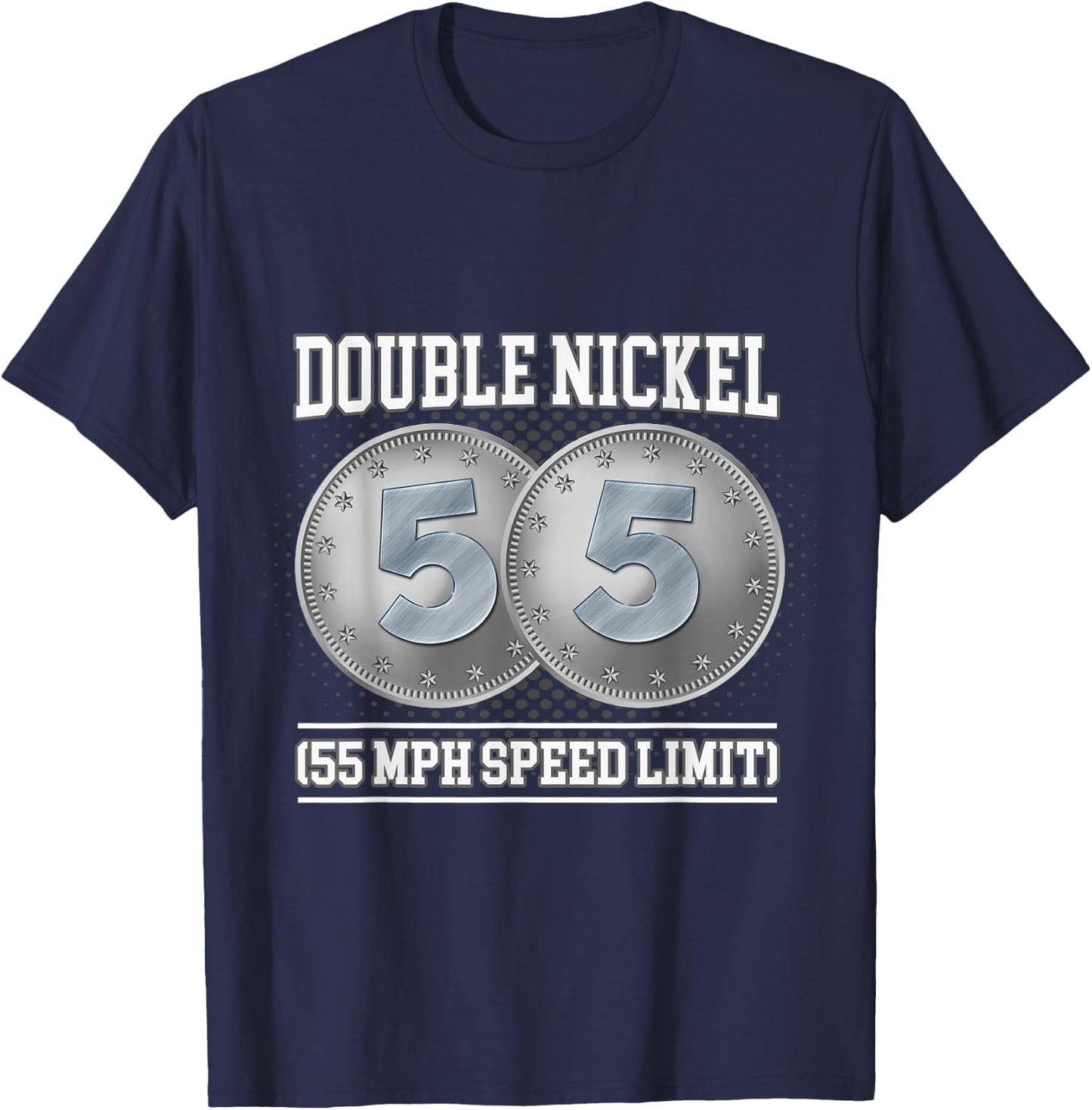 Double Nickel CB Talk Trucker Design T-Shirt - T-Shirt | Navy