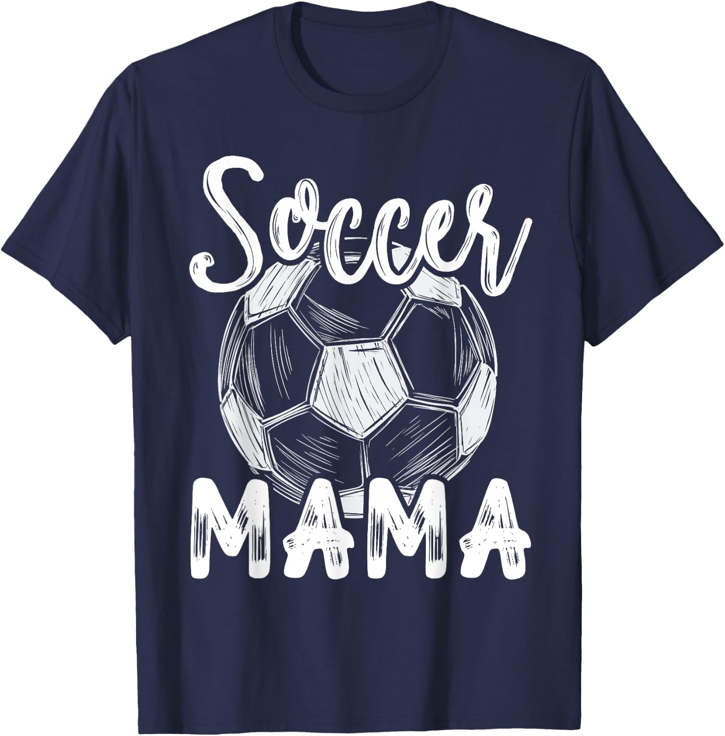 Soccer Mama Women Family Matching Team Player Soccer Ball T-Shirt - T-Shirt | Navy