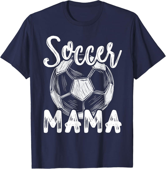Soccer Mama Women Family Matching Team Player Soccer Ball T-Shirt - T-Shirt | Navy