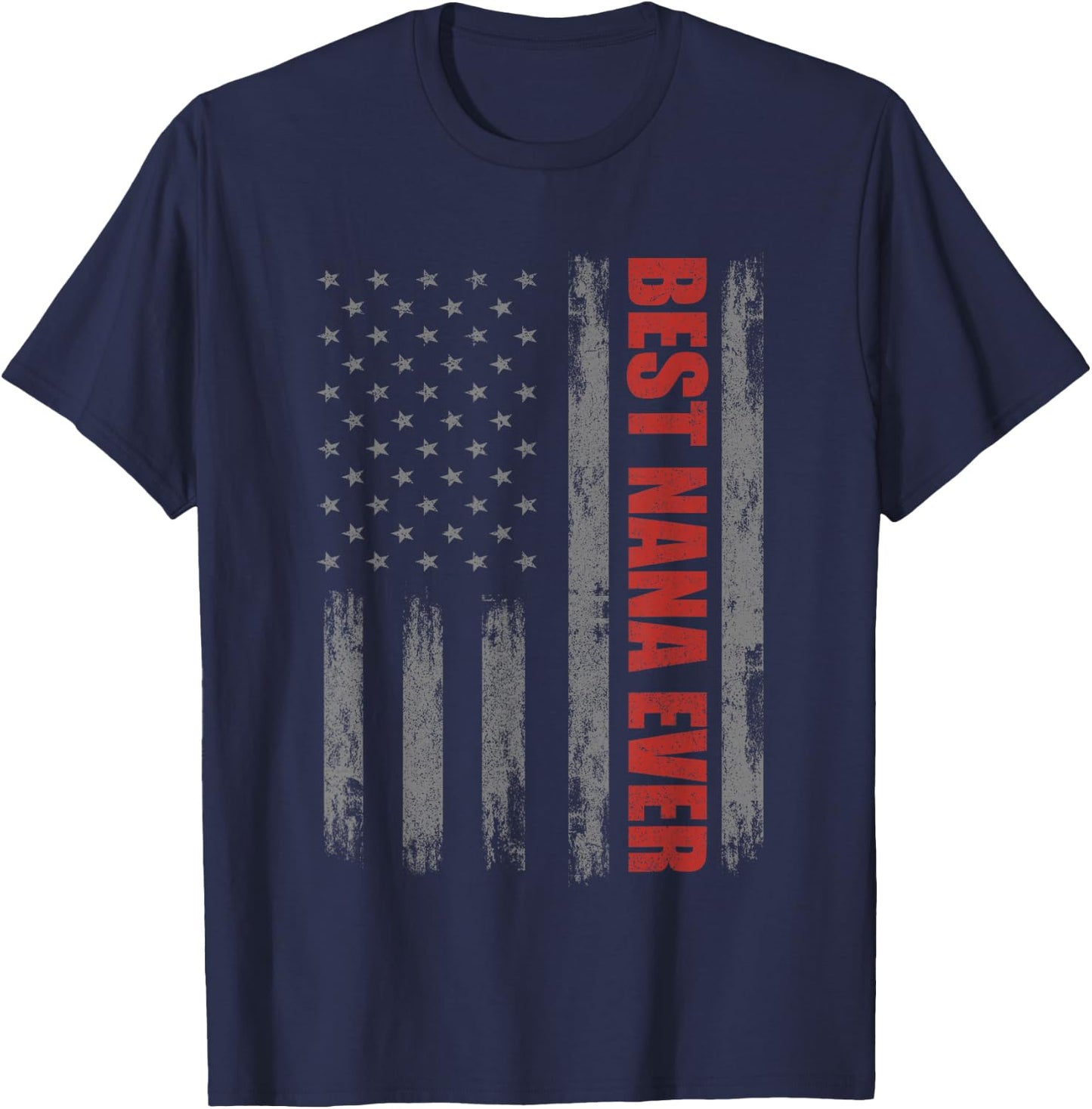 Veterans Day American Flag Nana Shirts, 4th Of July Grandma Women Men T-Shirt - T-Shirt | Navy