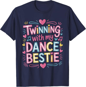 Twinning With My Bestie Matching Dancing Partners Dance T-Shirt - T-Shirt | Navy