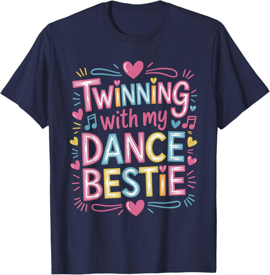 Twinning With My Bestie Matching Dancing Partners Dance T-Shirt - T-Shirt | Navy