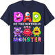 Dad Little Monster Kids 1st Birthday Party Family Monster T-Shirt - T-Shirt | Navy