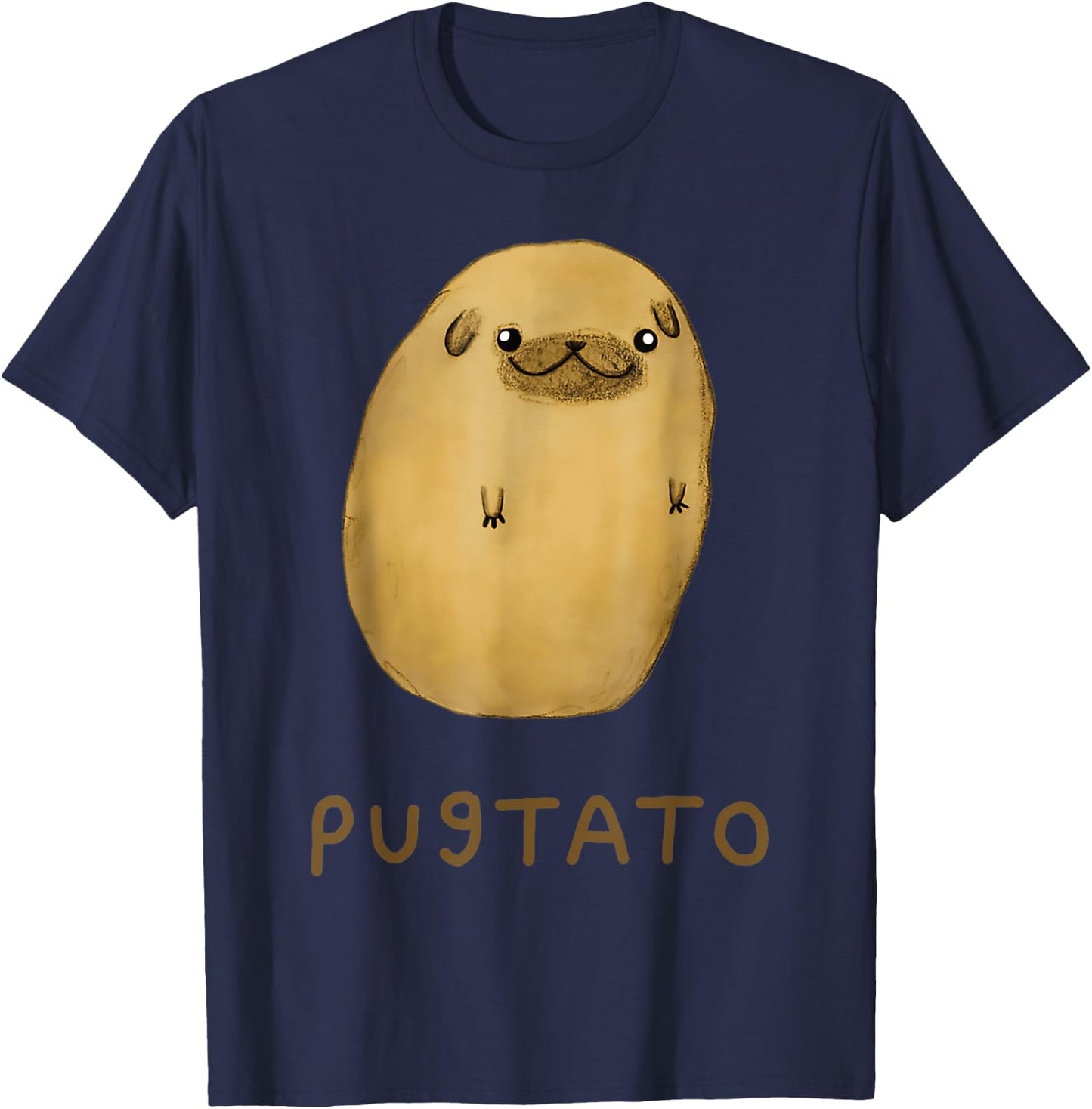 Pugtato Potato Dogs T-Shirt - T-Shirt | Navy