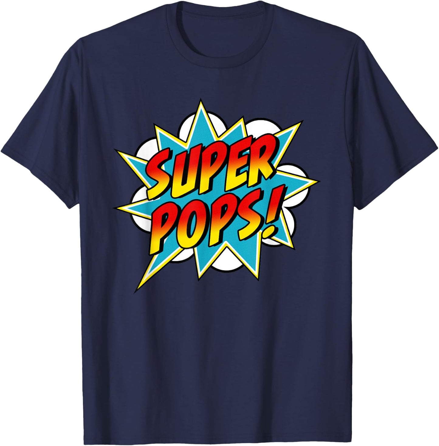 Super Pops Comic Book Superhero Father's Day T-Shirt - T-Shirt | Navy