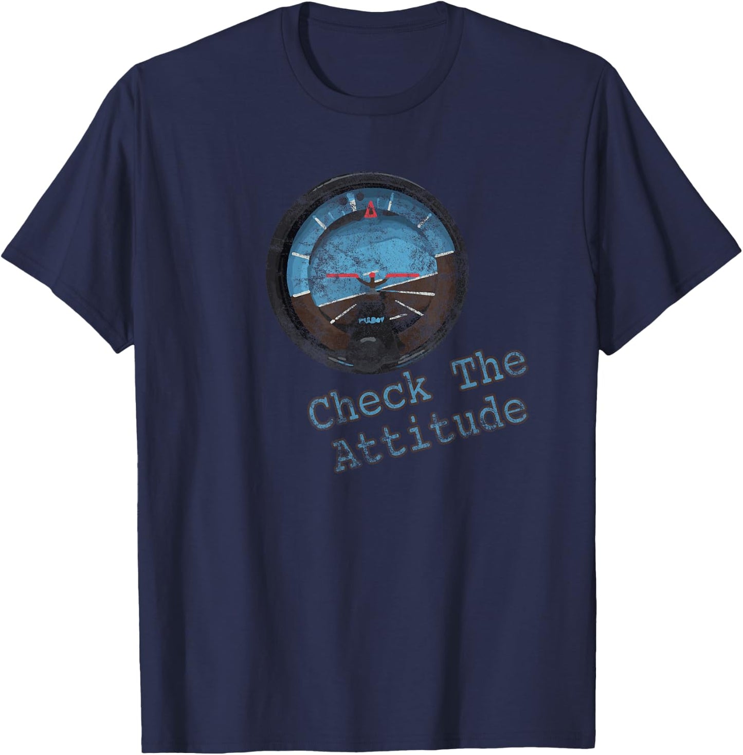 Pilot Check the Attitude T-Shirt - T-Shirt | Navy