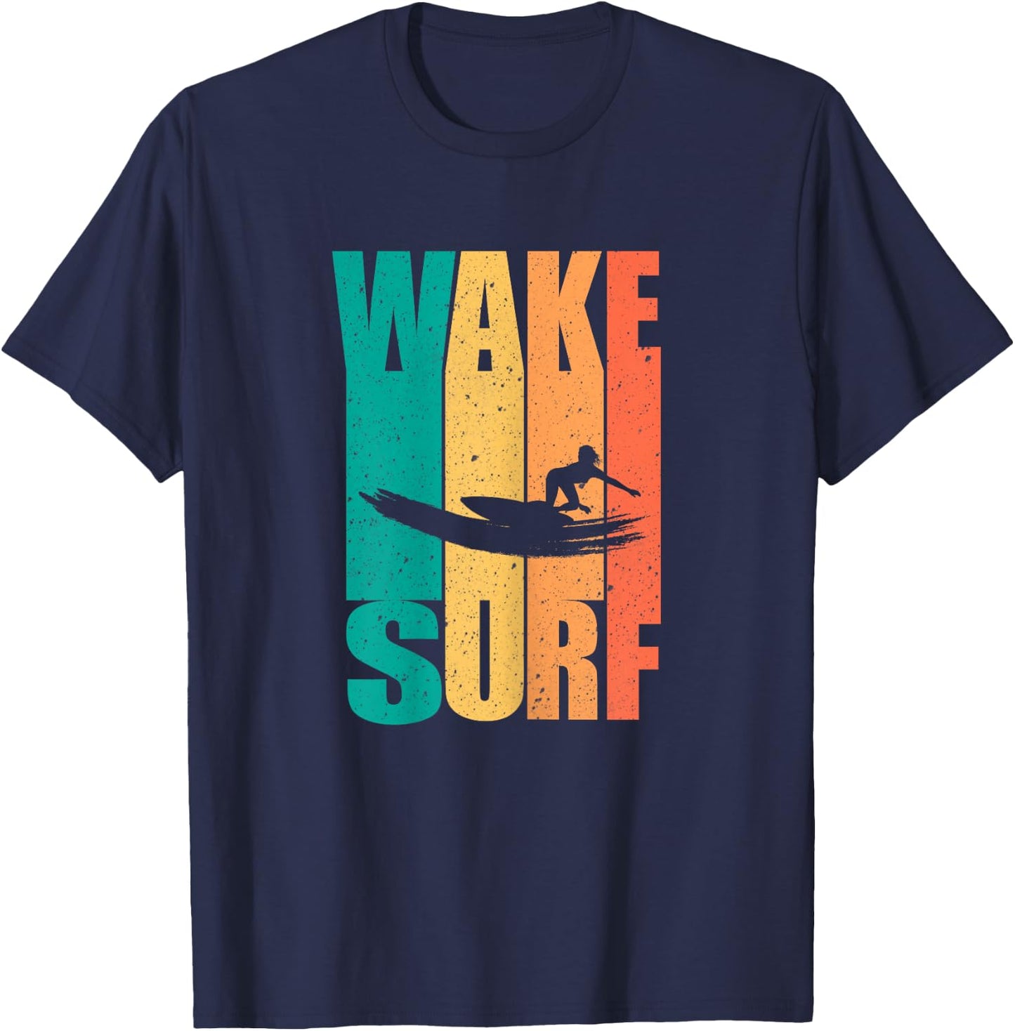 Vintage Surfboard Wake Surfing Surfer T-Shirt - T-Shirt | Navy