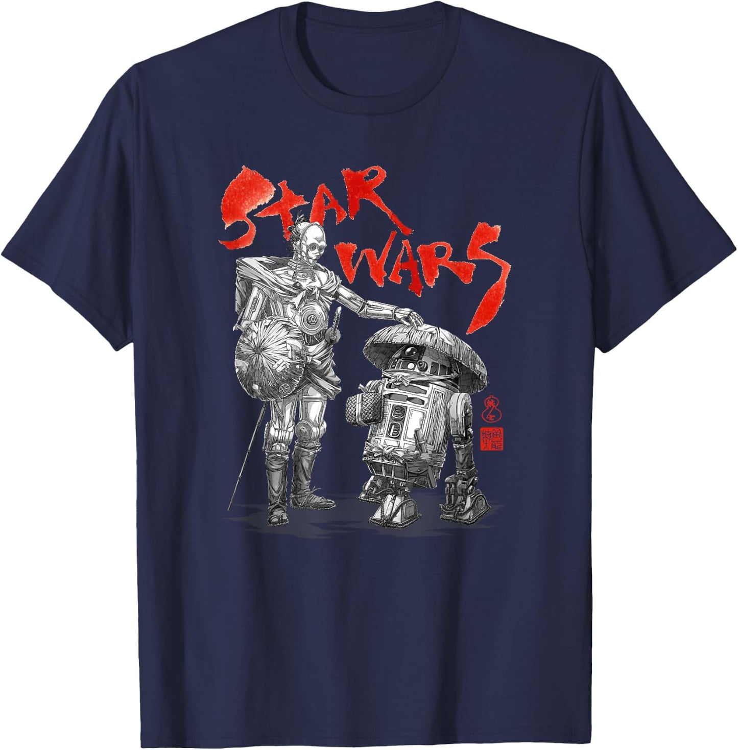 Star Wars Visions Samurai Droids T-Shirt - T-Shirt | Navy