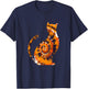 Orange Tie Dye Halloween Cat T-Shirt - T-Shirt | Navy