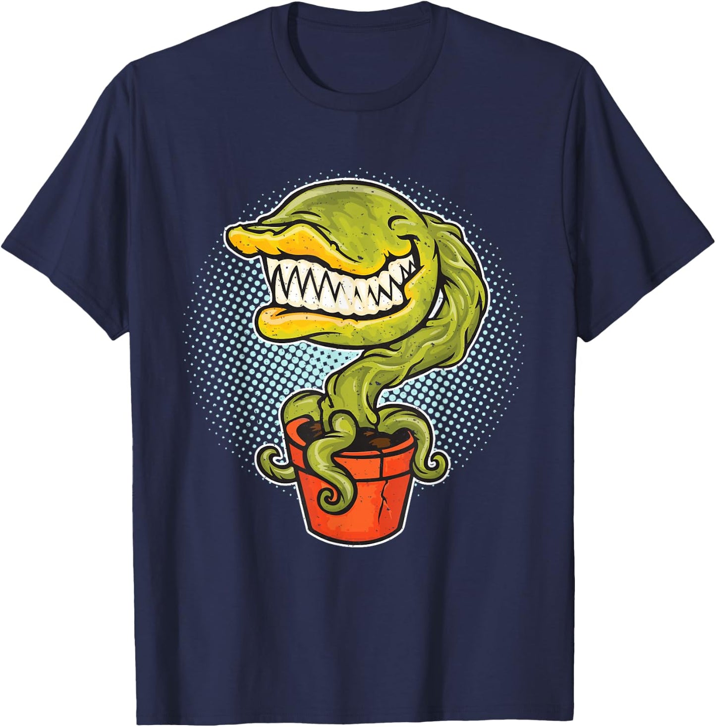 Piranha Plant Retro Video Gaming Art Gift Distressed T-Shirt - T-Shirt | Navy