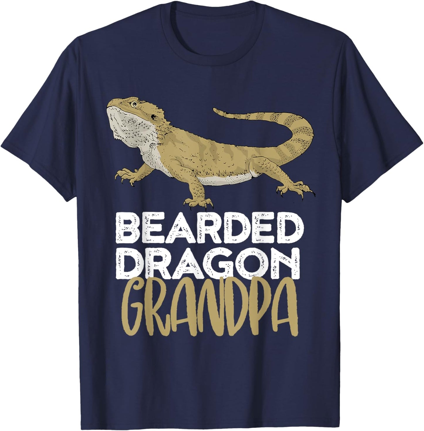 Bearded Dragon Grandpa Shirt Funny For Reptile Lover T-Shirt - T-Shirt | Navy
