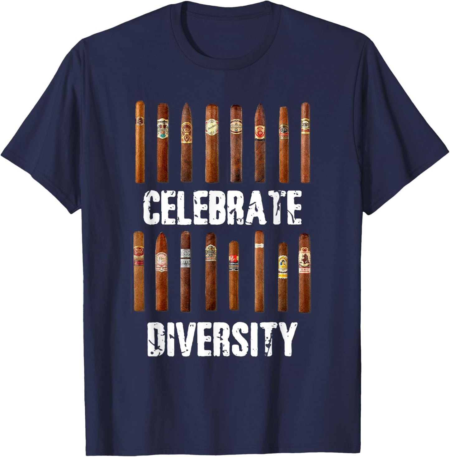 Celebrate Diversity Smoke Cigars Cigar Smoking T-Shirt - T-Shirt | Navy