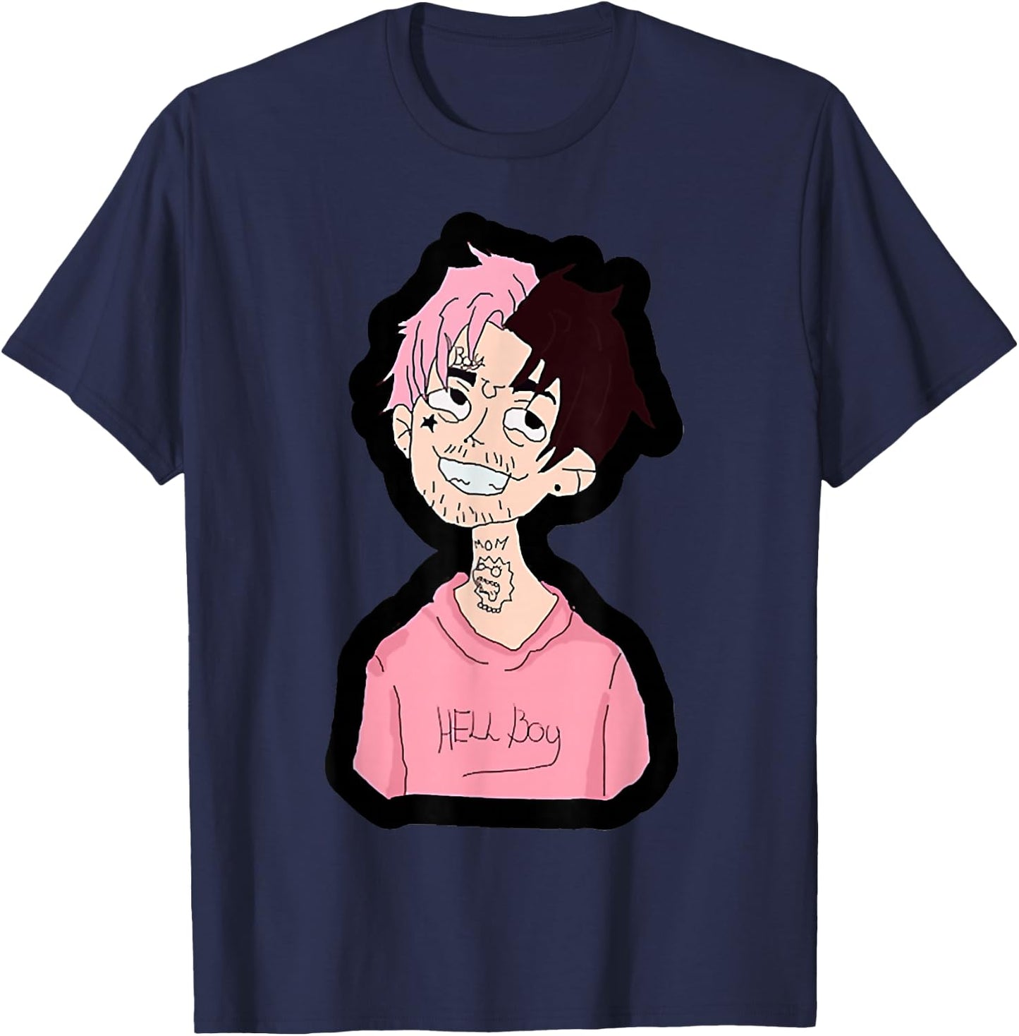 Lil Peepes Kids -Youth Black Cartoon T-Shirt - T-Shirt | Navy