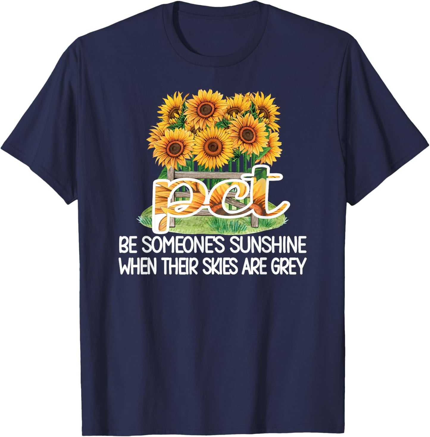 PCT Sunflower Best Patient Care Tech T-Shirt - T-Shirt | Navy