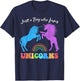 Funny Just a Boy who Loves Unicorns Retro Rainbow Distressed T-Shirt - T-Shirt | Navy