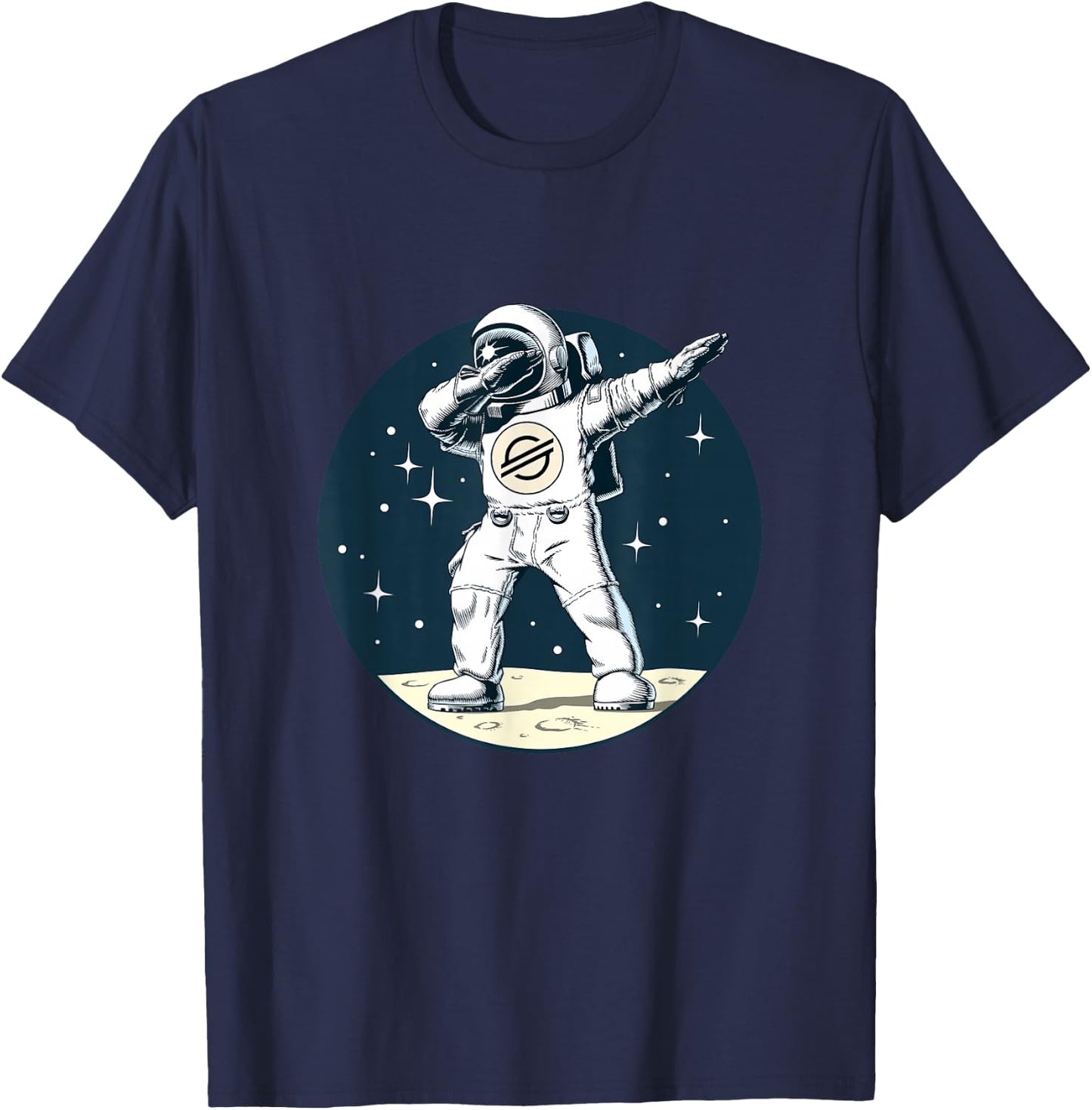 Cryptocurrency Talk - Fun XLM Stellar Dabbing Sapce Man T-Shirt - T-Shirt | Navy