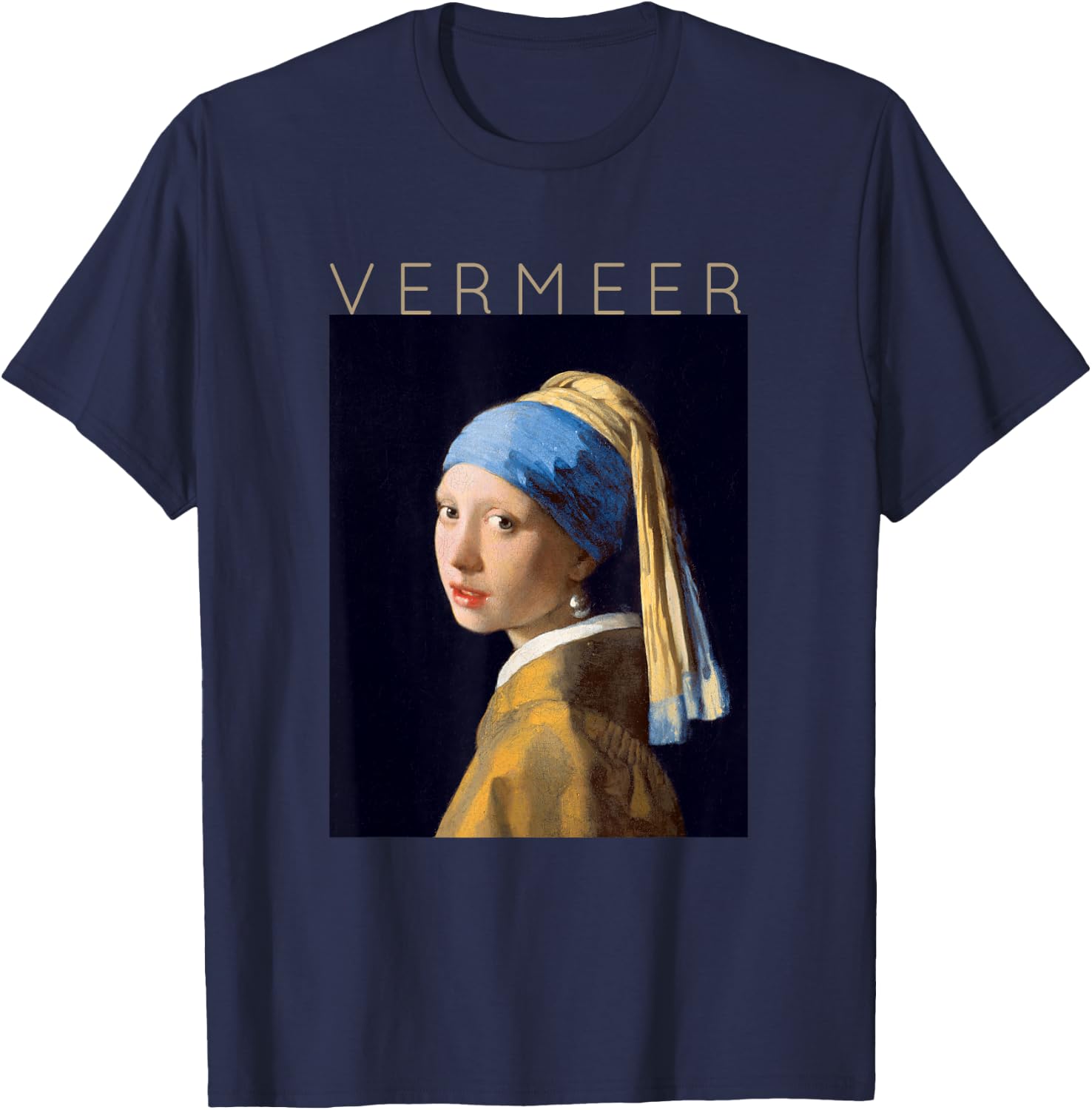 Johannes Vermeer - For Artists - Girl With a Pearl Earring T-Shirt - T-Shirt | Navy