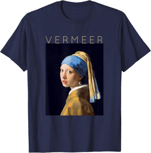 Johannes Vermeer - For Artists - Girl With a Pearl Earring T-Shirt - T-Shirt | Navy