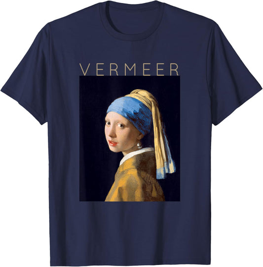 Johannes Vermeer - For Artists - Girl With a Pearl Earring T-Shirt - T-Shirt | Navy