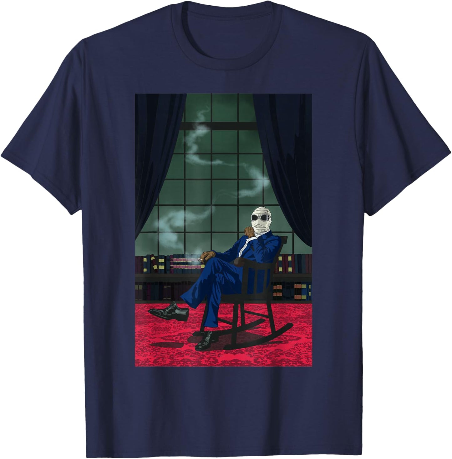 Universal Monsters Invisible Man Chair Portrait T-Shirt - T-Shirt | Navy
