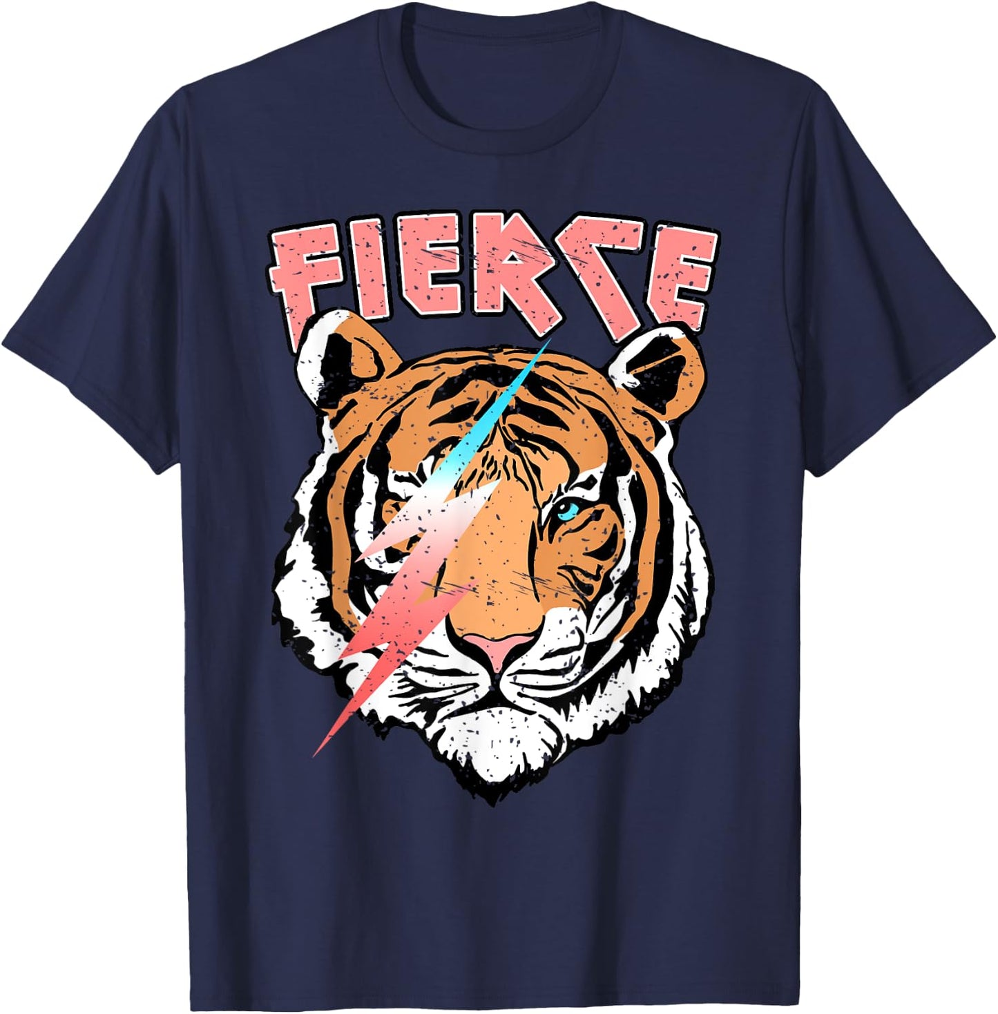 Vintage Retro Fierce Tiger Cool 80's 90's Style Lover Gift T-Shirt - T-Shirt | Navy
