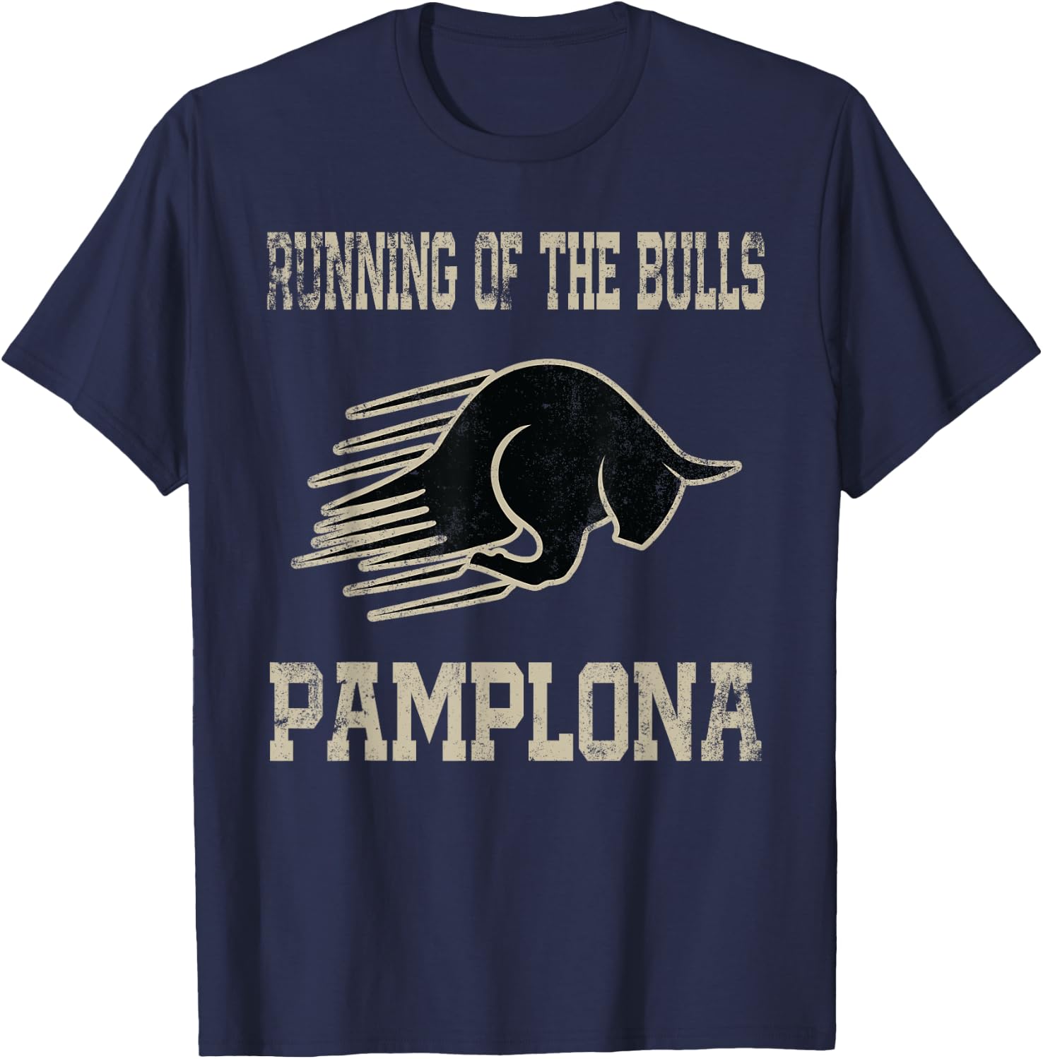 Pamplona The Running of the Bulls Cattle Party Spain T-Shirt - T-Shirt | Navy